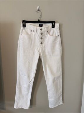 J. Crew White Essential Straight-Fit Jeans NWOT